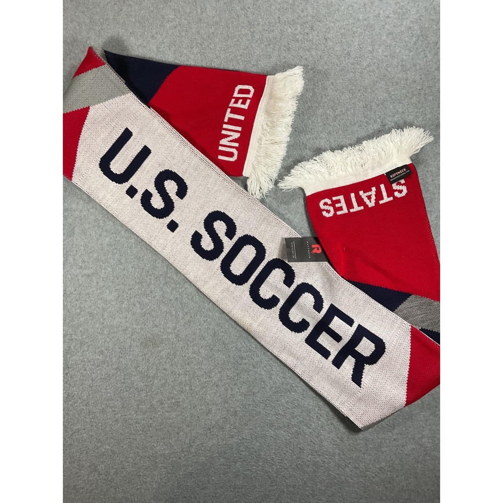 US Soccer 2022 Insider Scarf Ruffneck USA Crest Fringed Fan Scarf 1695